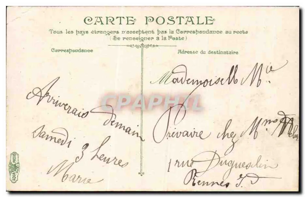Le Havre — Um belo canto da praia — G. F., Le Havre - Verso