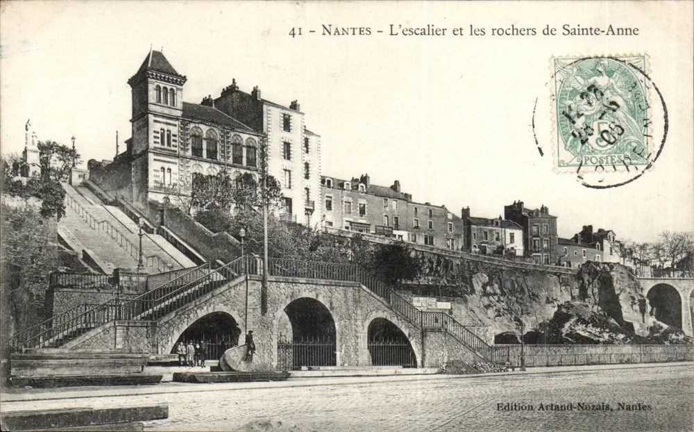 Nantes - Die Treppe und die Felsen von Sainte-Anne — Edition Arland-Nozaïs, Nantes - Vorderseite