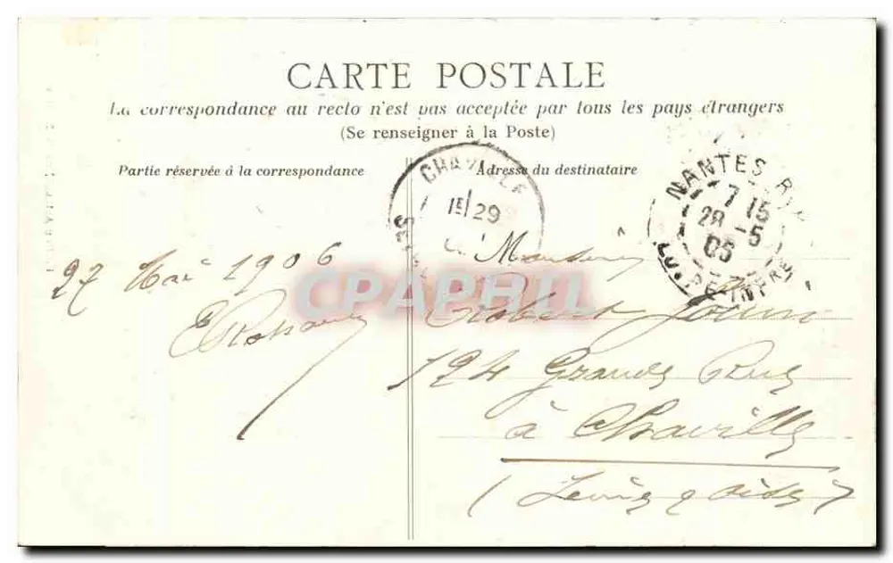 Nantes - Die Säule Louis XVI — Edition Artaud-Nozais, Nr. 38 - Rückseite