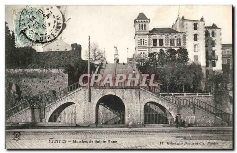NANTES — Escadarias de Sainte-Anne — Heliotipia Dugas e Cie, Nantes - Frente