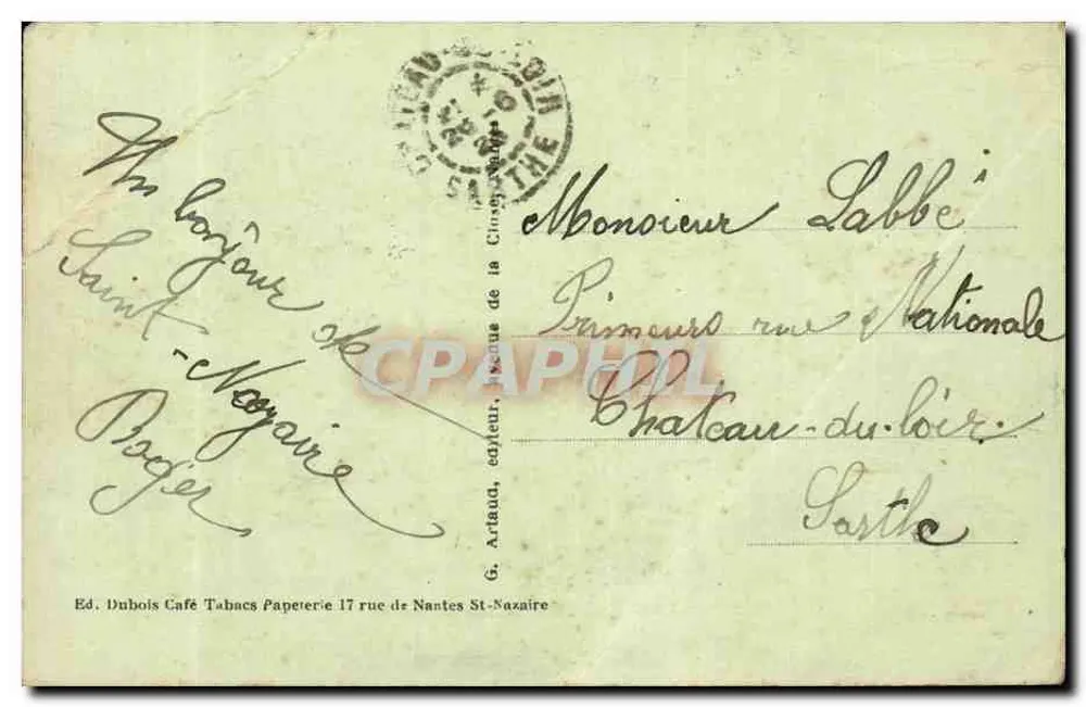 Saint-Nazaire - Rue de Nantes — Straßenszene mit Geschäften — Verlag Dubois, 17 Rue de Nantes - Rückseite