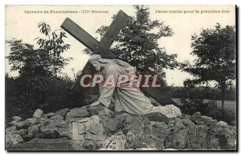 Calvaire de Pontchâteau — IIIe Station — Jesus fällt zum ersten Mal - Vorderseite