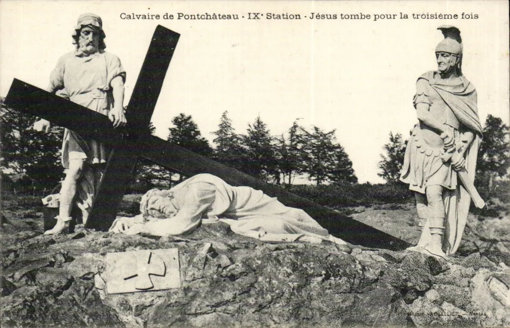 Calvarienberg von Pontchâteau — Neunte Station — Jesus fällt zum dritten Mal — Ph. Maouellier, Nantes - Vorderseite