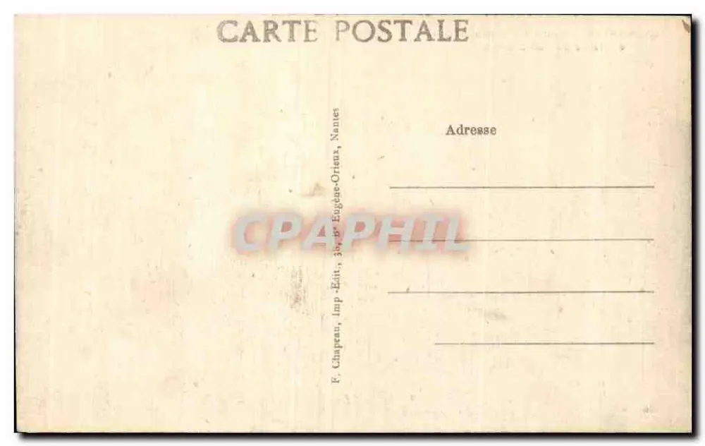 NANTES — Cours de la République und Statue von Cambronne — F. Chapreau, Verlag, 38, rue Eugène-Oriane, Nantes - Rückseite