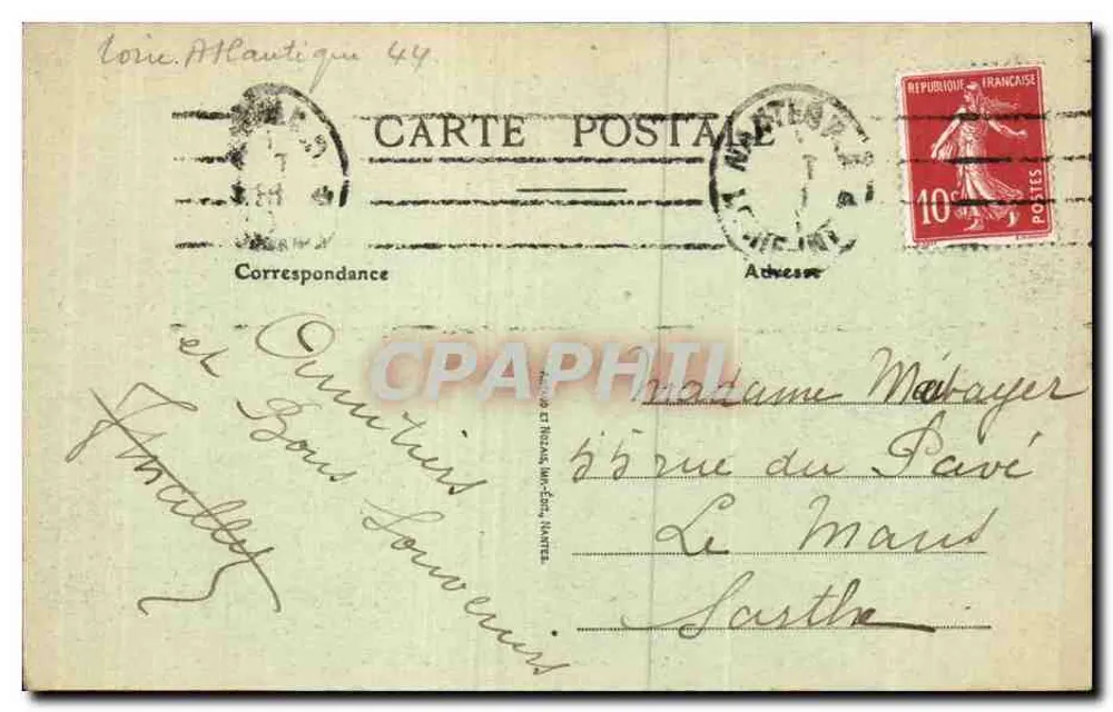 NANTES — Panorama da Cidade — Editor desconhecido, n° 161 - Verso