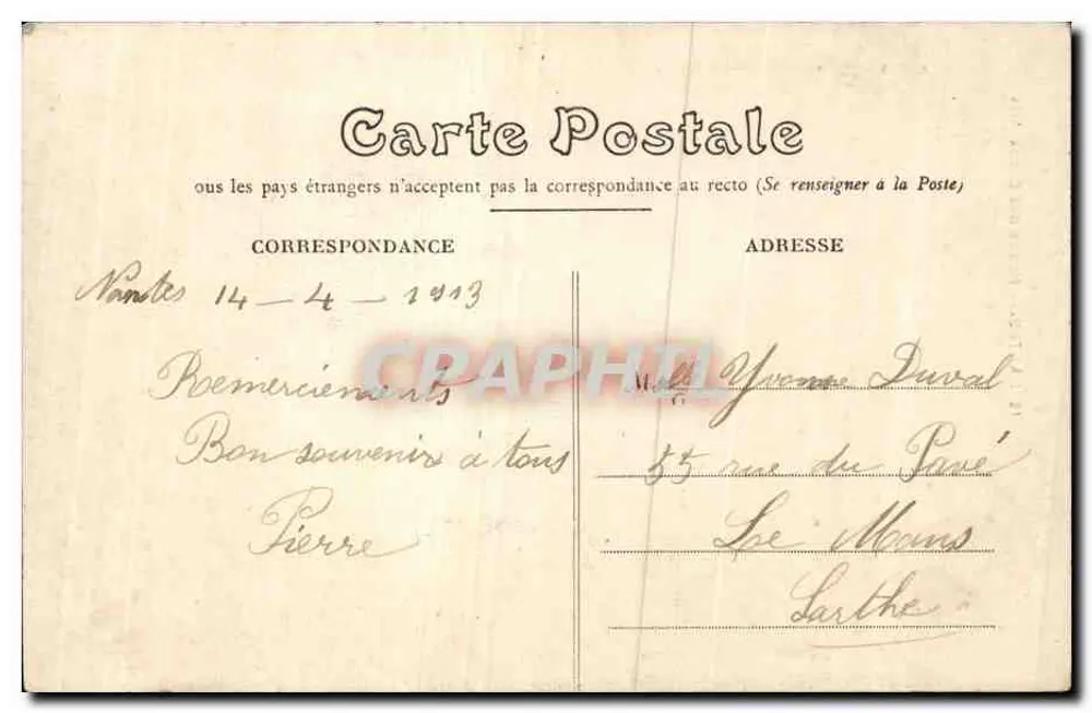 NANTES — Museu de Belas Artes — Coleção F. Clapèro - Verso
