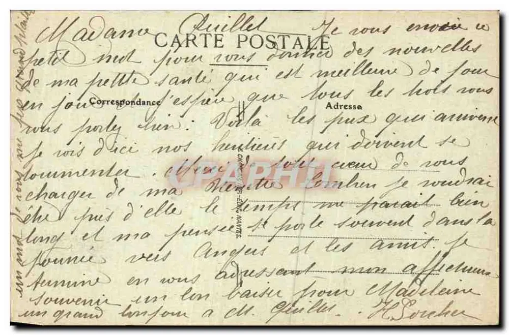 Le Croisic (Loire-Inf.) — Ansicht von Pen-Bron, vom Lénigo-Promenade aus — Graphil, Nr. 110 - Rückseite