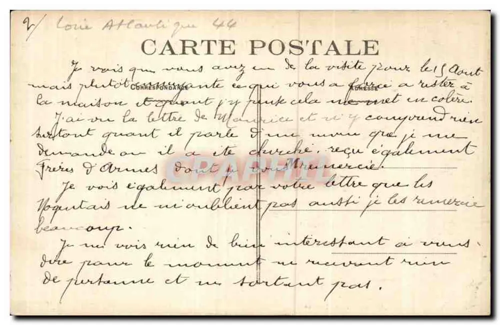 NANTES — JARDIN DES PLANTES — Phototypie Vassellier, Nantes, n°73 - Rückseite