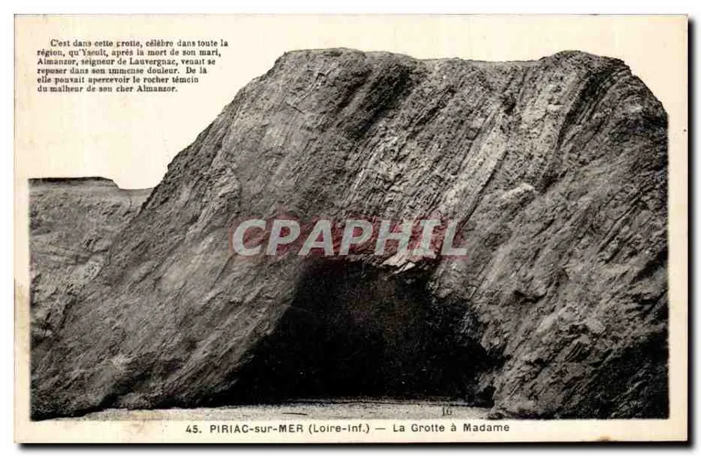 Piriac-sur-Mer (Loire-Inf.) — La Grotte à Madame — F. Chapeau, Santes - Vorderseite