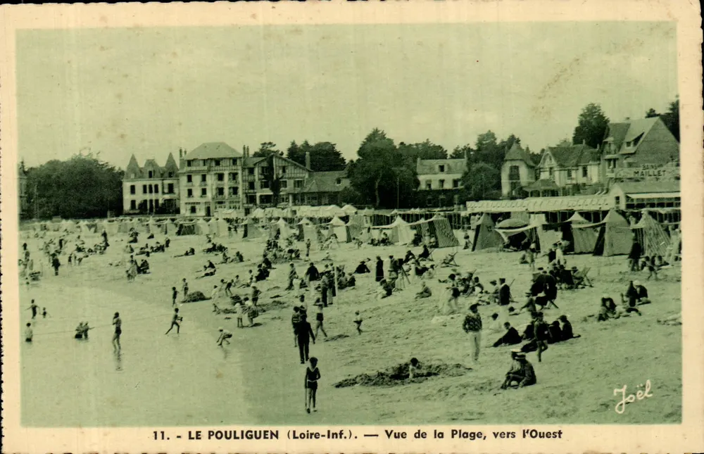 Le Pouliguen (Loire-Inf.) — Ansicht der Strandpromenade, Richtung Westen — Joël - Vorderseite