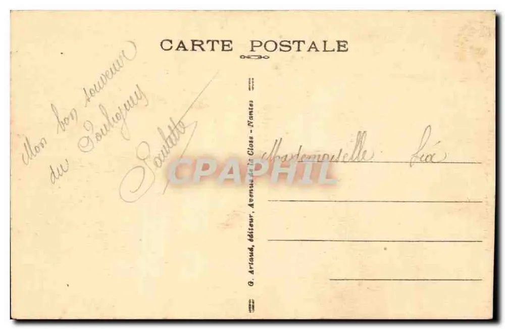 Le Pouliguen — A Praia — G. Arlaud, editor, Avenue de la Clos - Pantes - Verso