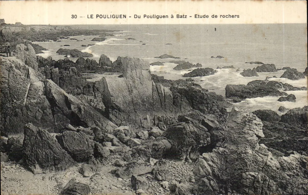 Le Pouliguen - Von Le Pouliguen nach Batz - Studie von Felsen — F.H.X. n°30 - Vorderseite