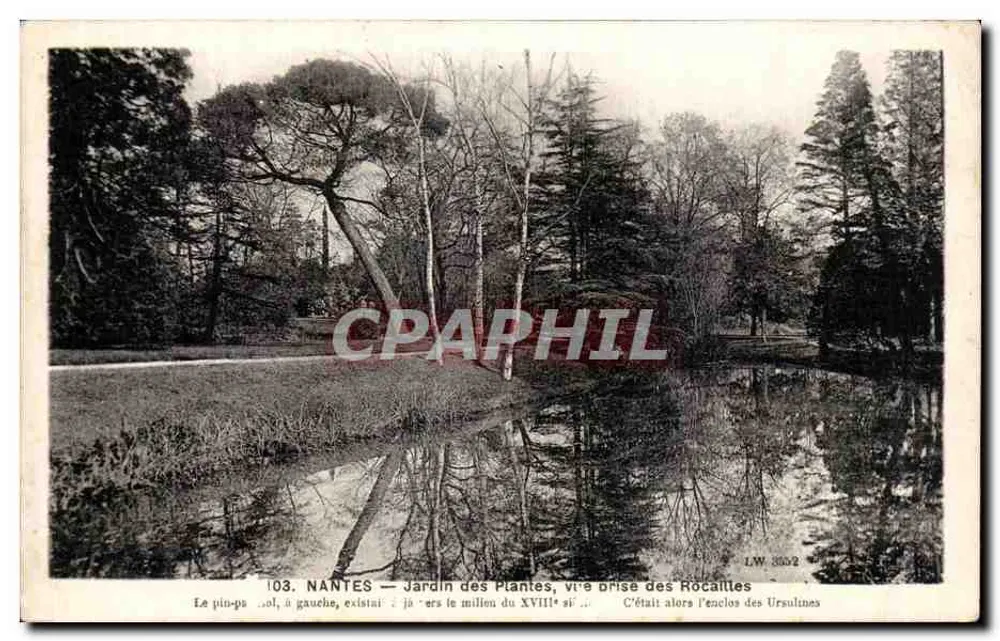 NANTES — Jardin des Plantes, Ansicht vom Rocailles — F. Chapeau, Nantes - Vorderseite