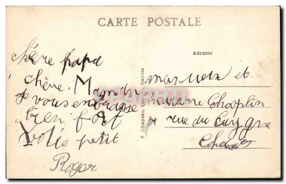 NANTES — Ansicht des Hafens, vom Hermitage — Chapeau, Nr. 83 - Rückseite