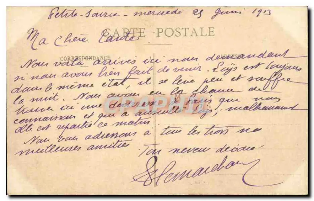 Bourg de BATZ (L-Inf.) — A ponte sob a luz da lua — editor Alcina, n°5 - Verso