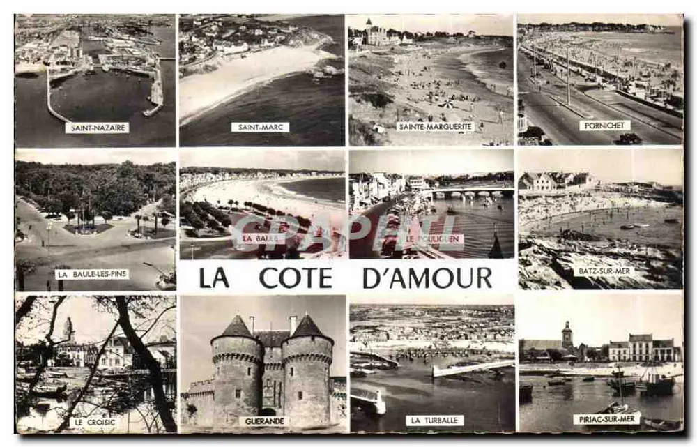 A Costa do Amor — Saint-Nazaire, Saint-Marc, Sainte-Marguerite, Pornichet, La Baule-les-Pins, La Baule, Le Pouliguen, Batz-sur-Mer, Le Croisic, Guerande, La Turballe, Piriac-sur-Mer — Edição Gaby - Frente