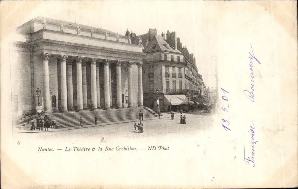 Nantes — Le Théâtre & la Rue Crébillon — ND Phot - Recto