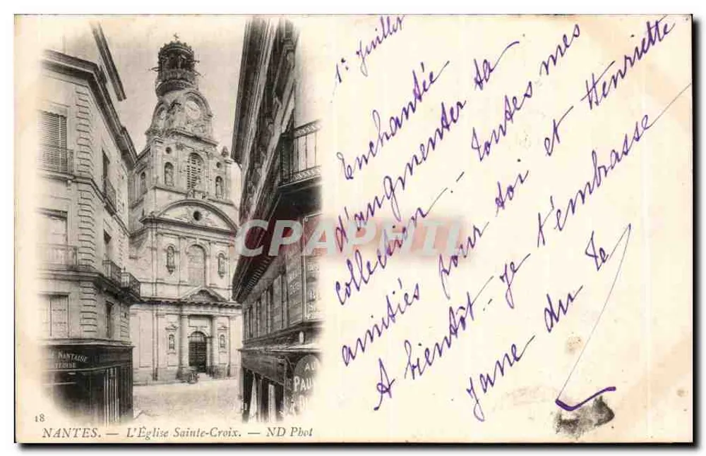 NANTES — A Igreja de Santa Cruz — ND Pbot - Frente
