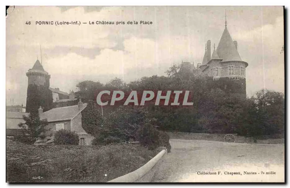 Pornic (Loire-Inf.) — O Castelo visto da Praça — Coleção F. Chapeau, Nantes - 5º milhar - Frente