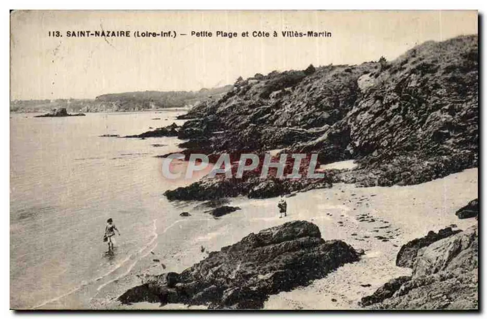 Saint-Nazaire (Loire-Inf.) — Kleiner Strand und Küste bei Villès-Martin — F. Champenois, Verleger, Nantes - Vorderseite