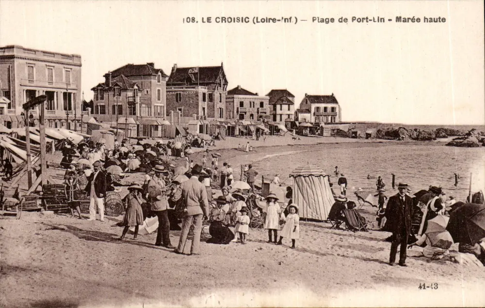 Le Croisic (Loire-Inf.) — Praia de Port-Lin — Maré alta - Frente