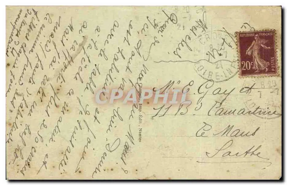 LE CROISIC (Loire-Inf.) — A Gruta do Areia-Fina — 4º milhar — Imp. Ed. Nantes - Verso