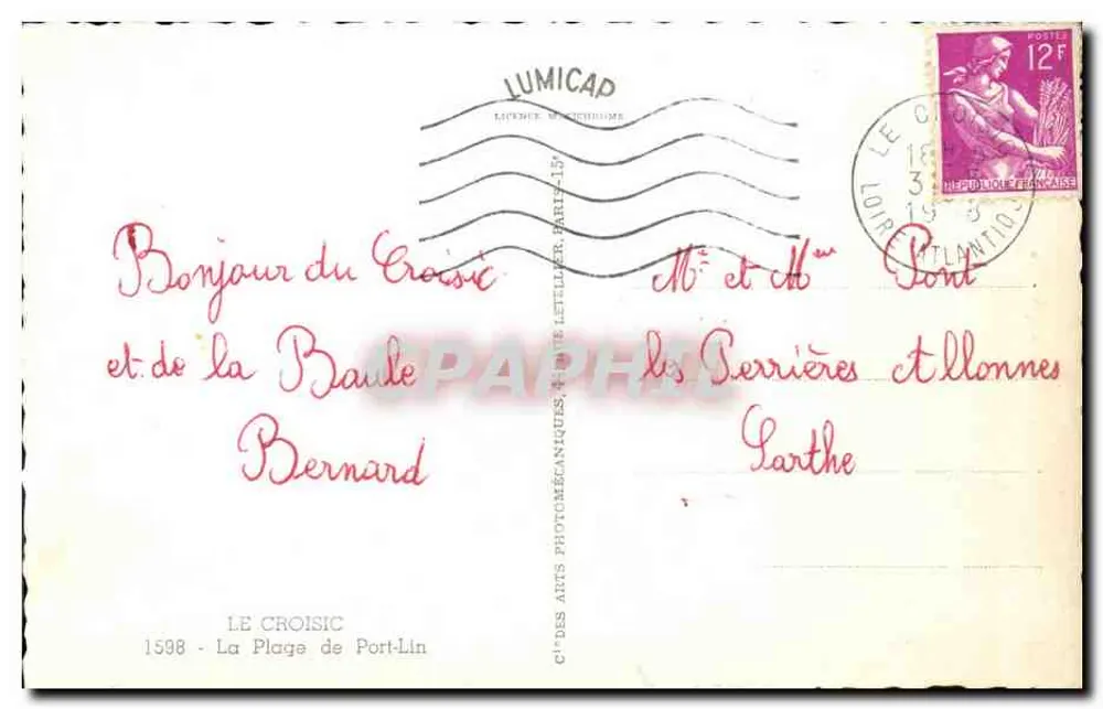A Praia de Port-Lin — Croisic — Lumicad - Verso
