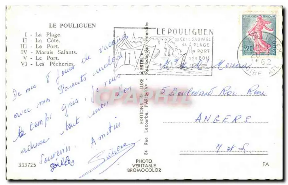 Le Pouliguen — Panoramablick — Editions Lecourbe, PARIS - Rückseite