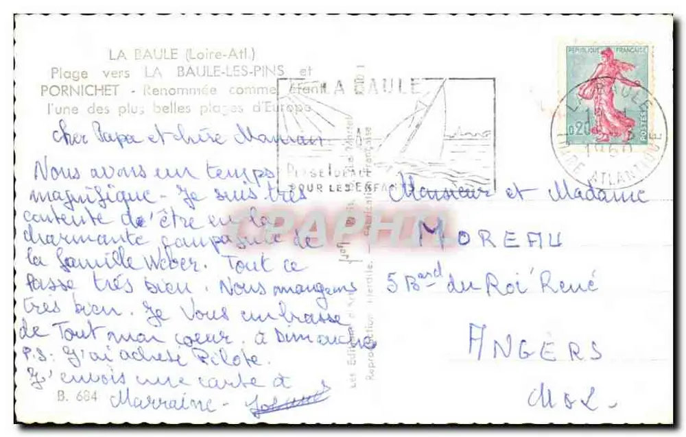 La Baule (Loire-Atlantique) — Strand in der Nähe von La Baule-les-Pins und Pornichet — Bekannt als eine der schönsten Strände Europas — Ausgabe J. Léon - Rückseite