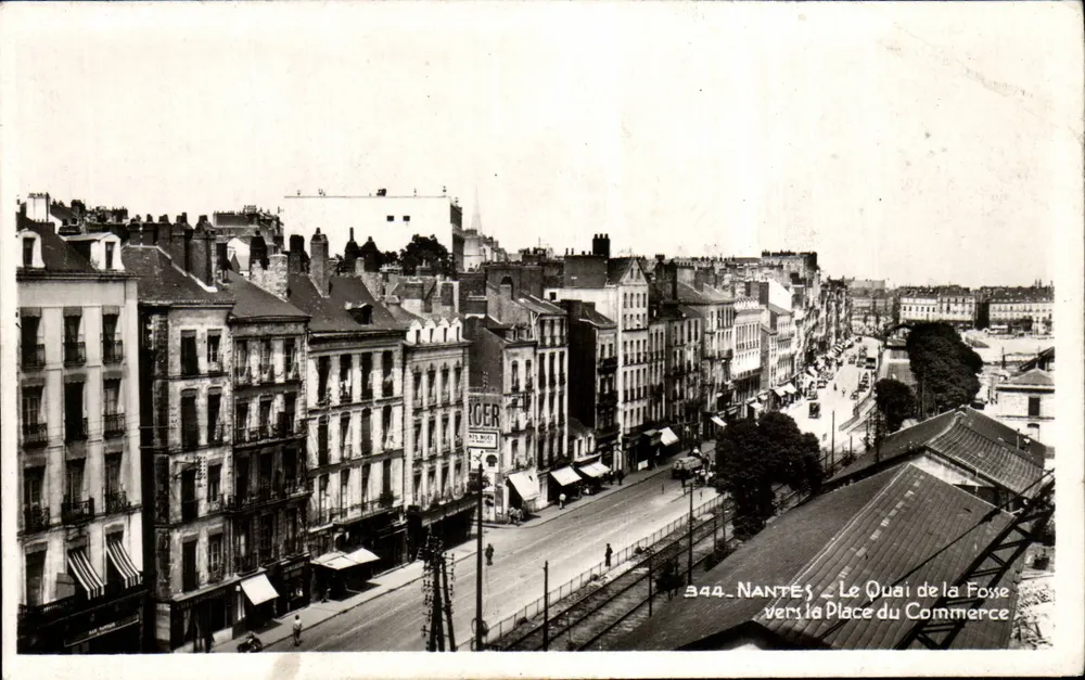 NANTES — Der Quai de la Fosse in Richtung Place du Commerce — Edition « La Cigogne » - Vorderseite