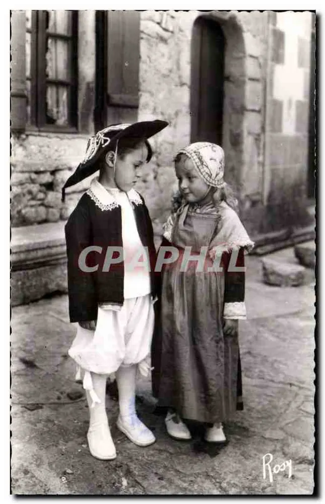 Zwei Kinder im traditionellen Kleid — Bretagne — F. Chapeau, Verlag Nantes - Vorderseite