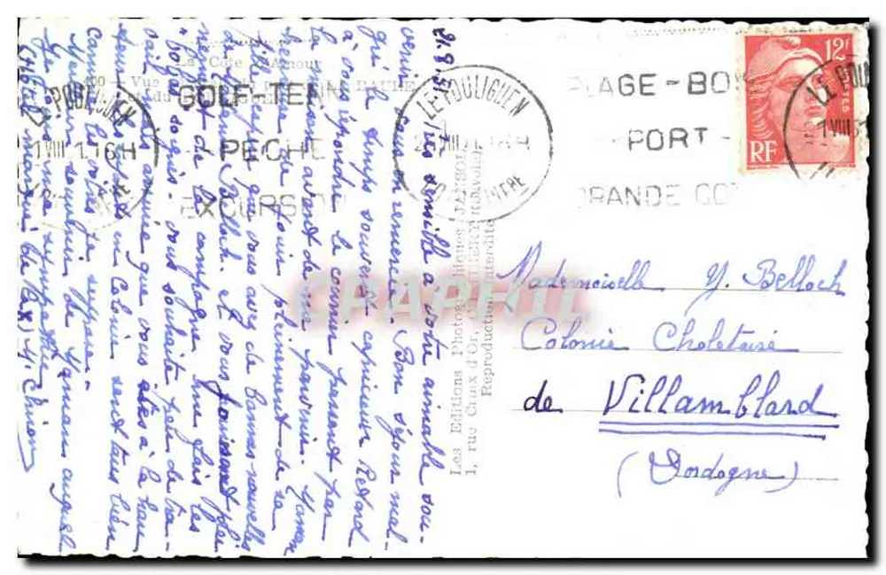 Vista do porto de La Rochelle — editor Vansol, número de série não visível - Verso
