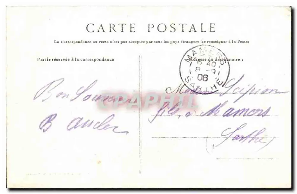 Der Felsen von « Pierre Percée » bei Ebbe — Von St-Nazaire nach Croisic per See — Sammlung von M. Mazalphe - Rückseite