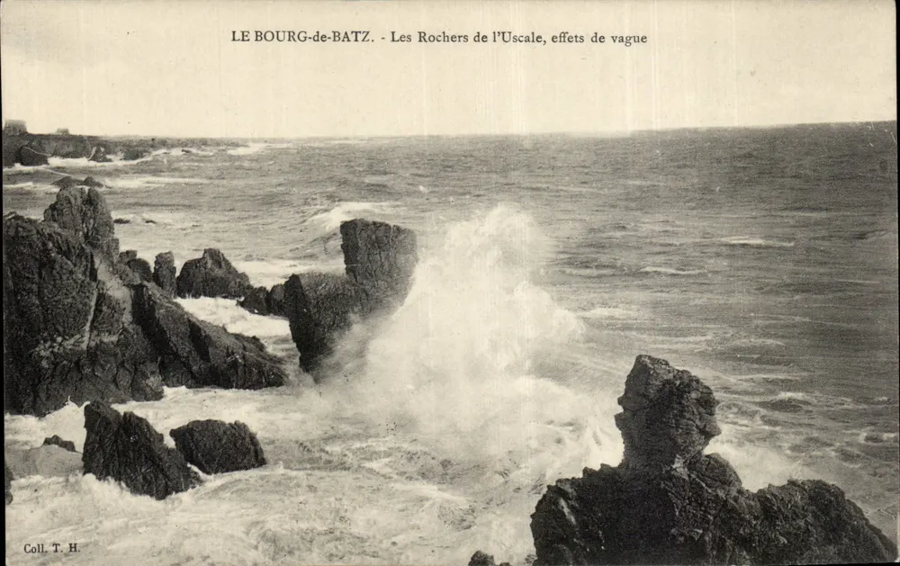 LE BOURG-de-BATZ - Les Rochers de l'Uscale, Wellenwirkung — Coll. T. H. - Vorderseite