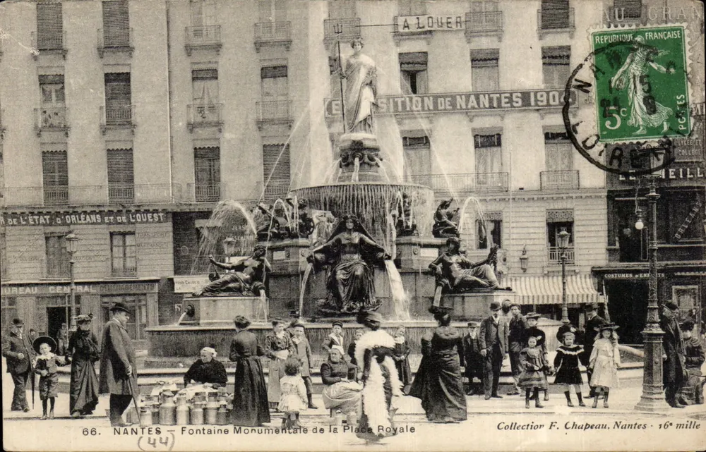 Nantes — Monumentale Fontäne der Place Royale — Sammlung F. Chapeau, Nantes - 16. Tausend - Vorderseite