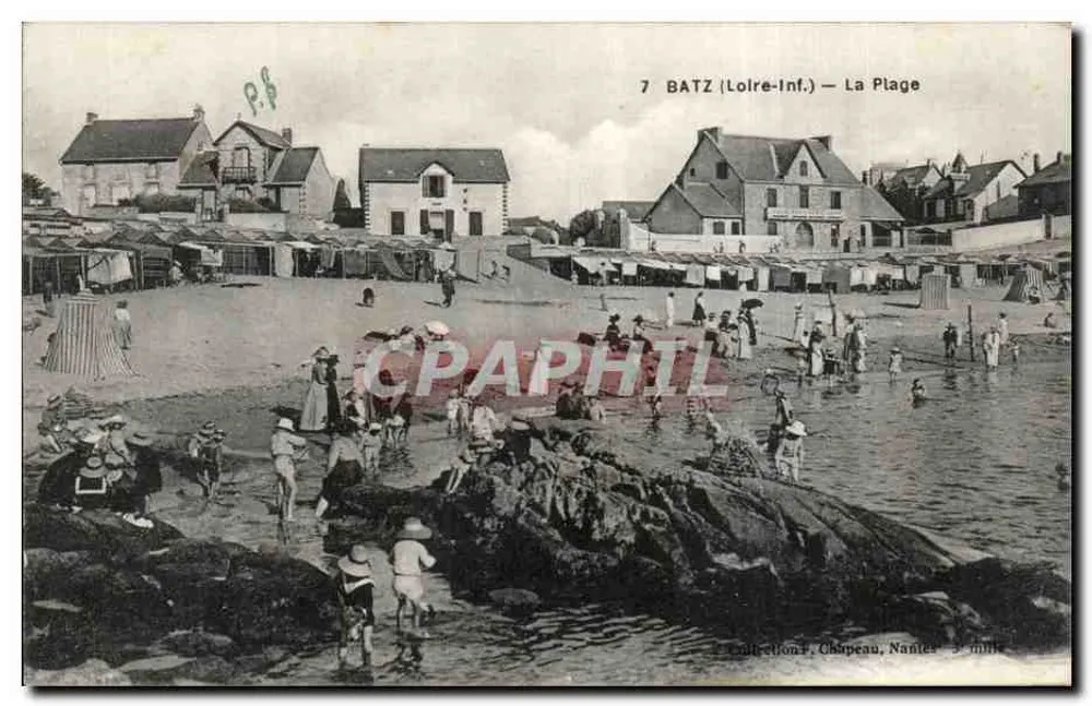Batz (Loire-Inf.) — A Praia — Coleção F. Chapeau, Nantes - Frente