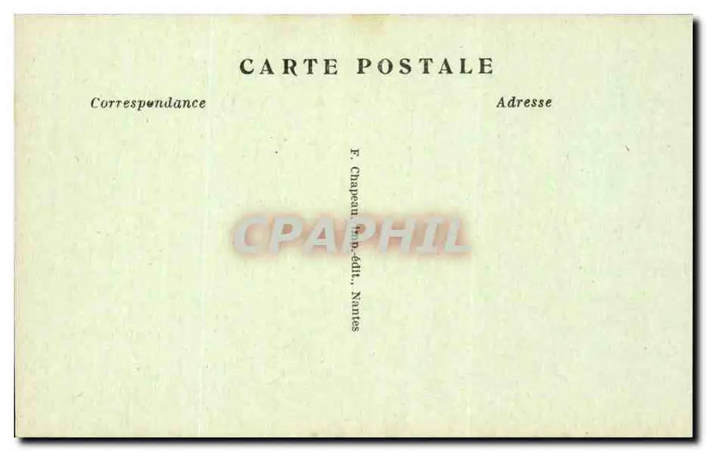 NANTES — Nationale Fachschule Livet, Nordseite — F. Chapeau, Verlag, Nantes - Rückseite