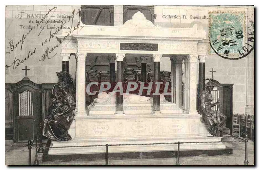 NANTES — Innere der Kathedrale, Grabmal Lamoricière — Sammlung R. Guénault, Nr. 157 - Vorderseite