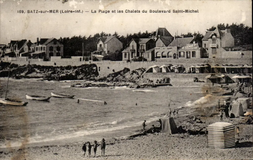 Batz-sur-Mer (Loire-Inf.) — Die Strände und Chalets des Boulevard Saint-Michel — Verlag F. Chapeau, Nantes, n° 169 - Vorderseite