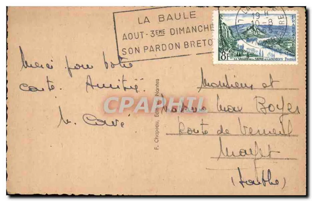 Le Croisic (Loire-Inf.) — O Porto — F. Chapapau, Editora Nantes - Verso