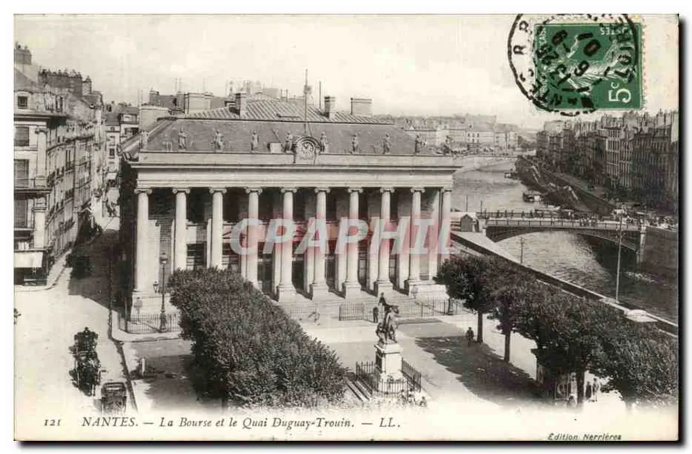 NANTES — Die Börse und der Quai Duguay-Trouin — Edition Nerritres, n° 121 - Vorderseite