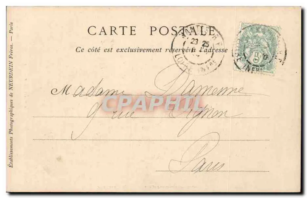Nantes — A Place Royale — Avenard Papetier, 3, Passage Pommeraye - Verso