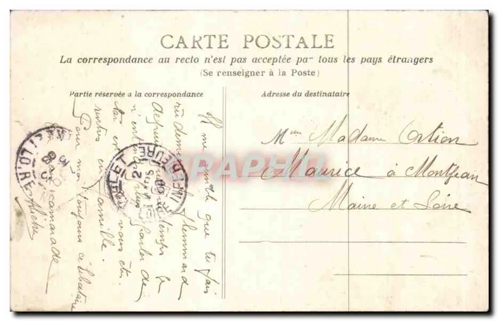 NANTES — Denkmal für die Toten für das Vaterland — Héliotypie Dugas et Cie, Nantes - Rückseite
