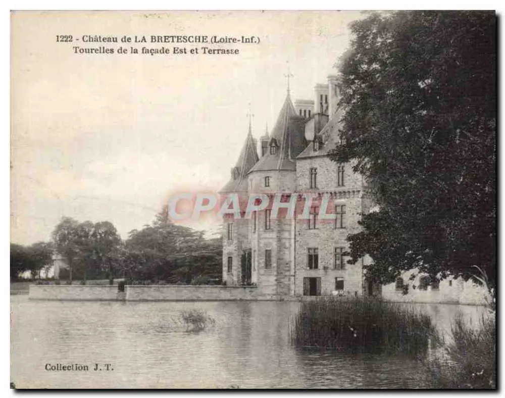Schloss LA BRETESCHE (Loire-Inf.) — Türme der Ostfassade und Terrasse — Sammlung J.T. n°1222 - Vorderseite