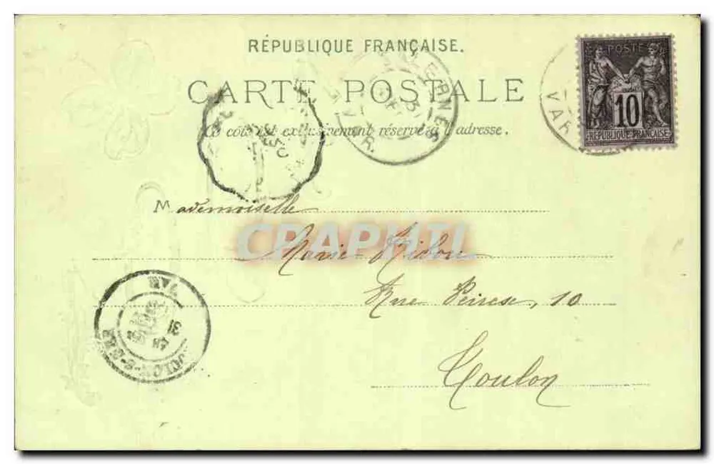 Frohe Neujahr 1901 — Karte von Gobelitz nach Coulon, datiert 29. Dezember 1900 - Rückseite