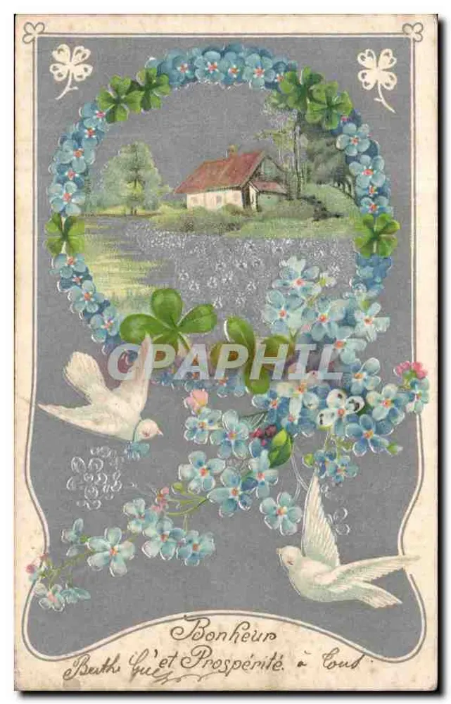 Landschaft mit Tauben — Serie 1284 — K. F. Verleger, Paris - Vorderseite