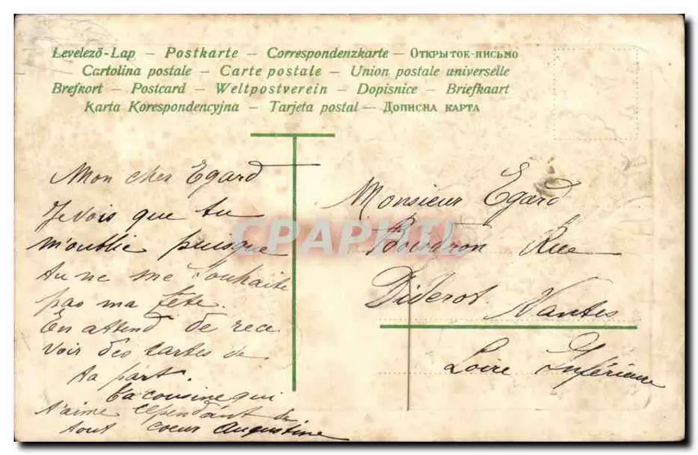 Flores e coração — Pense em mim — editor desconhecido - Verso