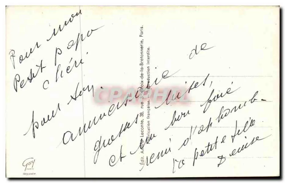 Arranjo de flores — magnólias rosas e mimosa — editor Guy, Paris - Verso