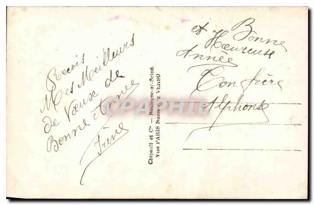 Blumenstrauß — Frohe Neujahr — E.M. 452 - Rückseite