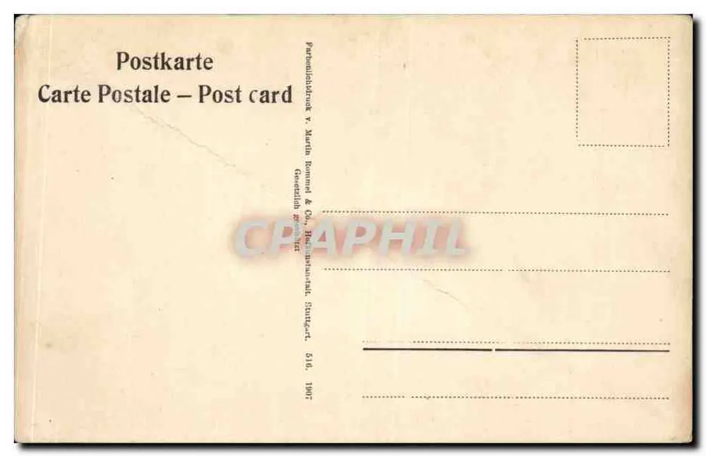 Arranjo de flores de primavera — editor Martin Rommel & Co., Stuttgart, n° 516 - Verso